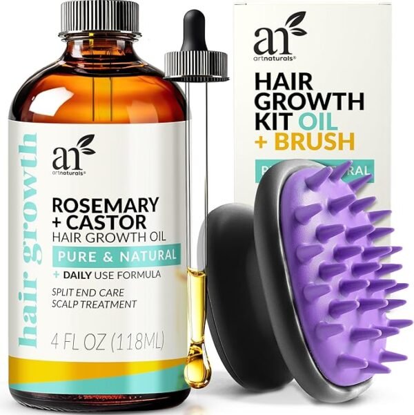 Artnaturals Organic Rosemary Castor Hair Growth Oil 4.0oz with Coconut & Olive Oil
